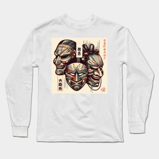 Three Japanese Masks: Art, Theater, and Mystery Long Sleeve T-Shirt